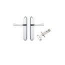 Iver Copenhagen Door Lever Handle on Shouldered Backplate | Passage Kit | 7 Finishes - Polished Chrome