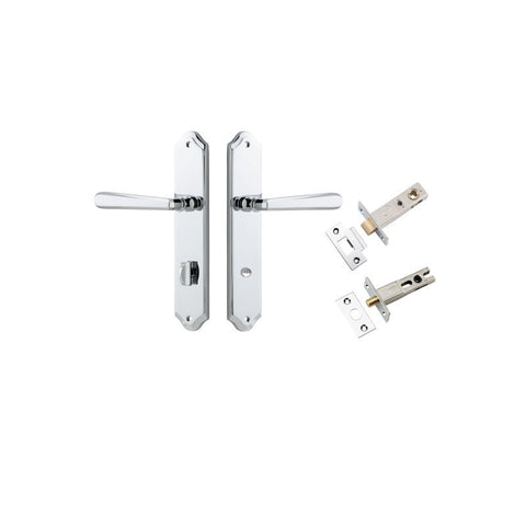 Iver Copenhagen Door Lever Handle on Shouldered Backplate | Separate Privacy Kit | 7 Finishes - Polished Chrome