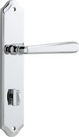 Iver Copenhagen Door Lever Handle on Shouldered Backplate | Privacy Lever Set Only | 7 Finishes - Polished Chrome