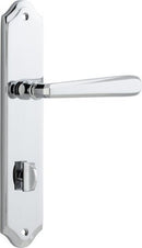 Iver Copenhagen Door Lever Handle on Shouldered Backplate | Privacy Lever Set Only | 7 Finishes - Polished Chrome
