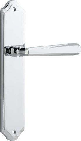 Iver Copenhagen Door Lever Handle on Shouldered Backplate | Passage Lever Set Only | 7 Finishes - Polished Chrome