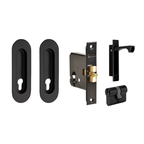 Zanda Duke Sliding Door Lock Kit Flush Pull Integrated Design Multiple Sizes & Finishes - primehardware