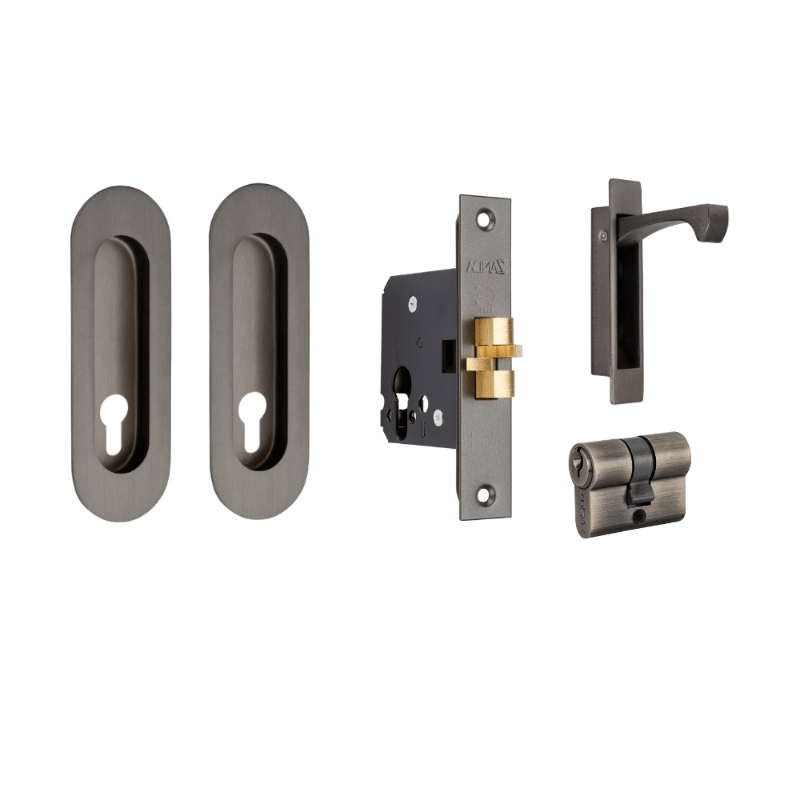 Zanda Duke Sliding Door Lock Kit Flush Pull Integrated Design Multiple Sizes & Finishes - primehardware