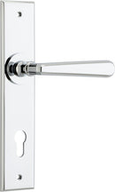 Iver Copenhagen Door Lever on Chamfered Backplate — Entrance Lever Set Only