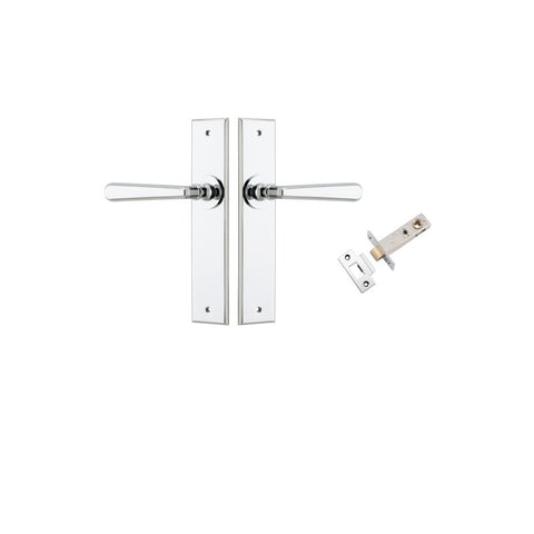 Iver Copenhagen Door Lever on Chamfered Backplate — Passage Kit