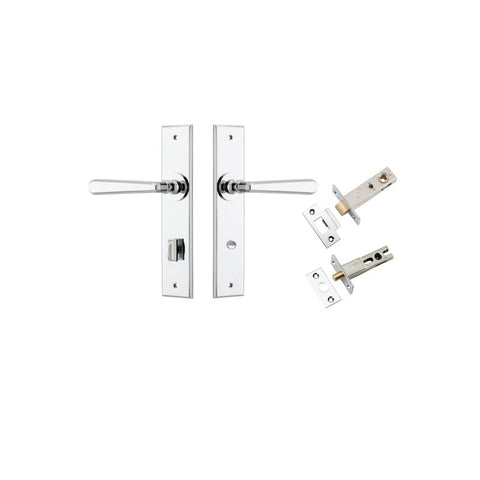 Iver Copenhagen Door Lever on Chamfered Backplate — Separate Privacy Kit