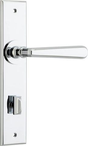 Iver Copenhagen Door Lever on Chamfered Backplate — Privacy Lever Set Only
