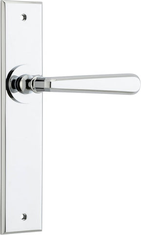 Iver Copenhagen Door Lever on Chamfered Backplate — Passage Lever Set Only