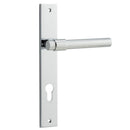 IVER Helsinki Door Lever Handle On Rectangular Backplate | Entrance Lever Set Only | 7 Finishes - Polished Chrome