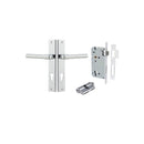 IVER Helsinki Door Lever Handle On Rectangular Backplate | Entrance Kit (Key/Key) | 7 Finishes - Polished Chrome