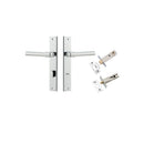 IVER Helsinki Door Lever Handle On Rectangular Backplate | Separate Privacy Kit | 7 Finishes - Polished Chrome