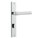 IVER Helsinki Door Lever Handle On Rectangular Backplate | Privacy Lever Set Only | 7 Finishes - Polished Chrome