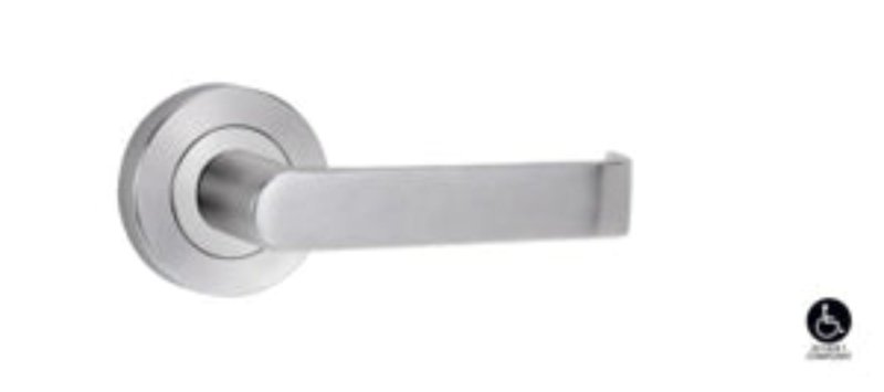 Lockwood 1360 Series 59 Lever on Round Rose External Half Set Satin Chrome 1360/59SC