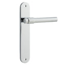 Iver Helsinki Solid Brass Door Lever on Oval Backplate | Passage Lever Set Only | 7 Finishes - Polished Chrome