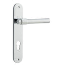 Iver Helsinki Solid Brass Door Lever on Oval Backplate | Entrance Lever Set Only | 7 Finishes - Polished Chrome