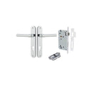 Iver Helsinki Solid Brass Door Lever on Oval Backplate | Entrance Kit (Key/Key) | 7 Finishes - Polished Chrome