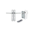 Iver Helsinki Solid Brass Door Lever on Oval Backplate | Entrance Kit (Key/Thumb) | 7 Finishes - Polished Chrome