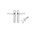 Iver Helsinki Solid Brass Door Lever on Oval Backplate | Passage Kit | 7 Finishes - Polished Chrome