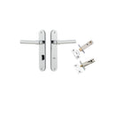 Iver Helsinki Solid Brass Door Lever on Oval Backplate | Separate Privacy Kit | 7 Finishes - Polished Chrome