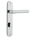 Iver Helsinki Solid Brass Door Lever on Oval Backplate | Privacy Lever Set Only | 7 Finishes - Polished Chrome