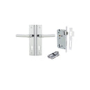 IVER Helsinki Door Lever Handle On Stepped Backplate | Entrance Kit (Key/Key) | 7 Finishes - Polished Chrome