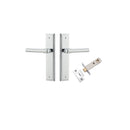 IVER Helsinki Door Lever Handle On Stepped Backplate | Passage Kit | 7 Finishes - Polished Chrome