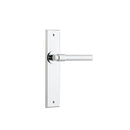 IVER Helsinki Door Lever Handle On Chamfered Backplate | Passage Lever Set Only | 7 Finishes - Polished Chrome