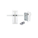 IVER Helsinki Door Lever Handle On Chamfered Backplate | Entrance Kit (Key/Key) | 7 Finishes - Polished Chrome