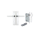 IVER Helsinki Door Lever Handle On Chamfered Backplate | Entrance Kit (Key/Thumb) | 7 Finishes - Polished Chrome