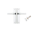 IVER Helsinki Door Lever Handle On Chamfered Backplate | Passage Kit | 7 Finishes - Polished Chrome