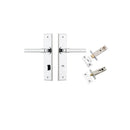 IVER Helsinki Door Lever Handle On Chamfered Backplate | Separate Privacy Kit | 7 Finishes - Polished Chrome