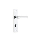 IVER Helsinki Door Lever Handle On Chamfered Backplate | Privacy Lever Set Only | 7 Finishes - Polished Chrome
