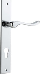 IVER Stirling Door Lever Handle On Rectangular Backplate | Entrance Lever Set Only | 8 Finishes - Polished Chrome