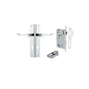 IVER Stirling Door Lever Handle On Rectangular Backplate | Entrance Kit (Key/Key) | 8 Finishes - Polished Chrome