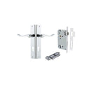 IVER Stirling Door Lever Handle On Rectangular Backplate | Entrance Kit (Key/Thumb) | 8 Finishes - Polished Chrome