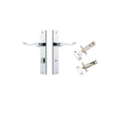 IVER Stirling Door Lever Handle On Rectangular Backplate | Separate Privacy Kit | 8 Finishes - Polished Chrome