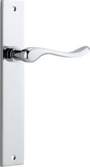 IVER Stirling Door Lever Handle On Rectangular Backplate | Passage Lever Set Only | 8 Finishes - Polished Chrome
