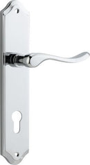 IVER Stirling Door Lever Handle On Shouldered Backplate | Entrance Lever Set Only | 8 Finishes - Polished Chrome