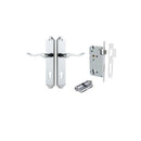 IVER Stirling Door Lever Handle On Shouldered Backplate | Entrance Kit (Key/Key) | 8 Finishes - Polished Chrome