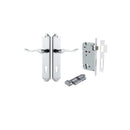IVER Stirling Door Lever Handle On Shouldered Backplate | Entrance Kit (Key/Thumb) | 8 Finishes - Polished Chrome