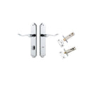 IVER Stirling Door Lever Handle On Shouldered Backplate | Separate Privacy Kit | 8 Finishes - Polished Chrome