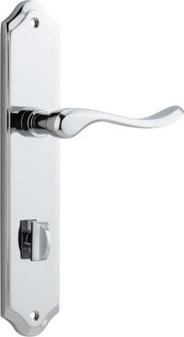 IVER Stirling Door Lever Handle On Shouldered Backplate | Privacy Lever Set Only | 8 Finishes - Polished Chrome