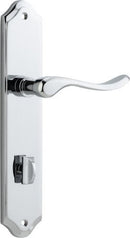 IVER Stirling Door Lever Handle On Shouldered Backplate | Privacy Lever Set Only | 8 Finishes - Polished Chrome