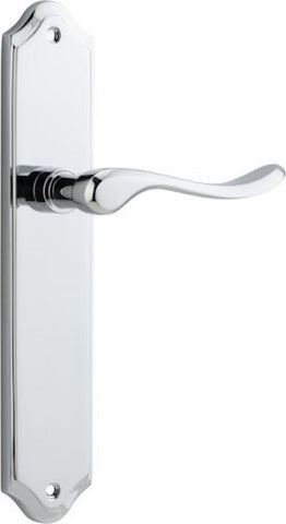 IVER Stirling Door Lever Handle On Shouldered Backplate | Passage Lever Set Only | 8 Finishes - Polished Chrome