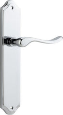 IVER Stirling Door Lever Handle On Shouldered Backplate | Passage Lever Set Only | 8 Finishes - Polished Chrome