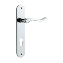 Iver Stirling Solid Brass Door Lever on Oval Backplate | Entrance Lever Set Only | 8 Finishes - Polished Chrome