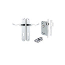Iver Stirling Solid Brass Door Lever on Oval Backplate | Entrance Kit (Key/Key) | 8 Finishes - Polished Chrome