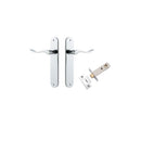 Iver Stirling Solid Brass Door Lever on Oval Backplate | Passage Kit | 8 Finishes - Polished Chrome