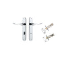 Iver Stirling Solid Brass Door Lever on Oval Backplate | Separate Privacy Kit | 8 Finishes - Polished Chrome