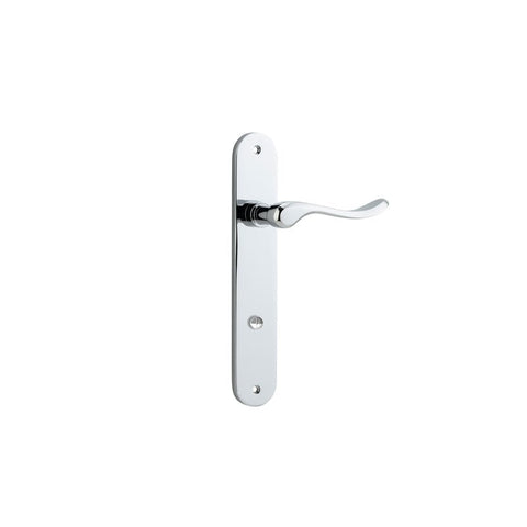 Iver Stirling Solid Brass Door Lever on Oval Backplate | Privacy Lever Set Only | 8 Finishes - Polished Chrome